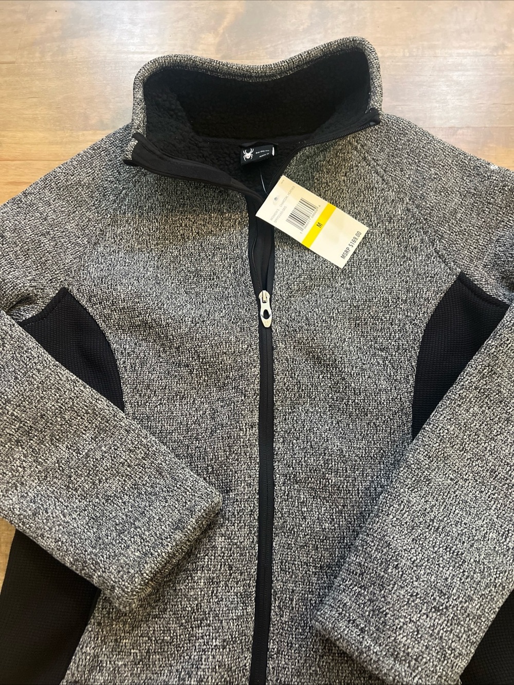 New SPYDER women's Medium Sherpa lined gray heavy jacket full zip pockets